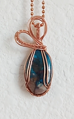 small oval azurite pendant 2